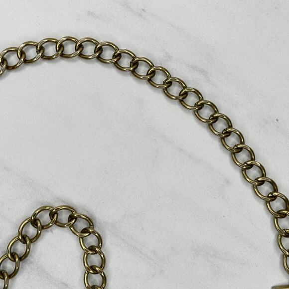Vintage Gold Lion Head Greek Key Medallion Chain Link Belt Small/Medium (S/M) ✨